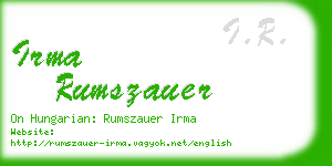 irma rumszauer business card